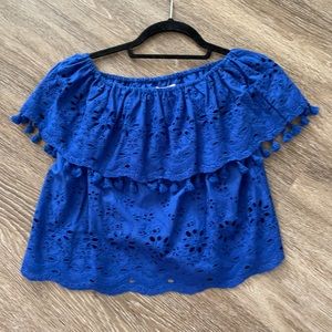 Blue Off the Shoulders Top